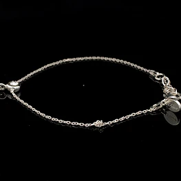 Pulsera de Plata Limada Punto de Luz con Pluma