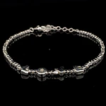 Pulsera de Plata de Cubos Continuos Intercalada con Letras LOVE
