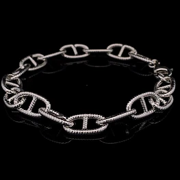 Pulsera de Plata Banana de Eslabones Grandes