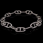 Pulsera de Plata Banana de Eslabones Grandes