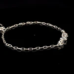 Pulsera de Plata Limada con Corazón Troquelado y Corazón con Circón Incoloro