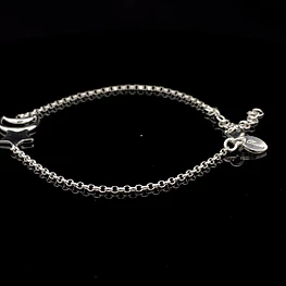 Pulsera de Plata Rolo con Estrella Lisa y Luna Troquelada