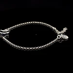 Pulsera de Plata Rolo con Estrella Lisa y Luna Troquelada