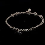 Pulsera de Plata RH Limada Doble con Corazones Intercalados y Esfera