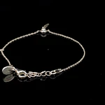 Pulsera de Plata Limada Punto de Luz con Pluma