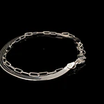 Pulsera de Plata Doble Tejido Limada Cinta Plana