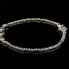 Pulsera de Plata de Cubos Continuos Intercalada con Letras LOVE