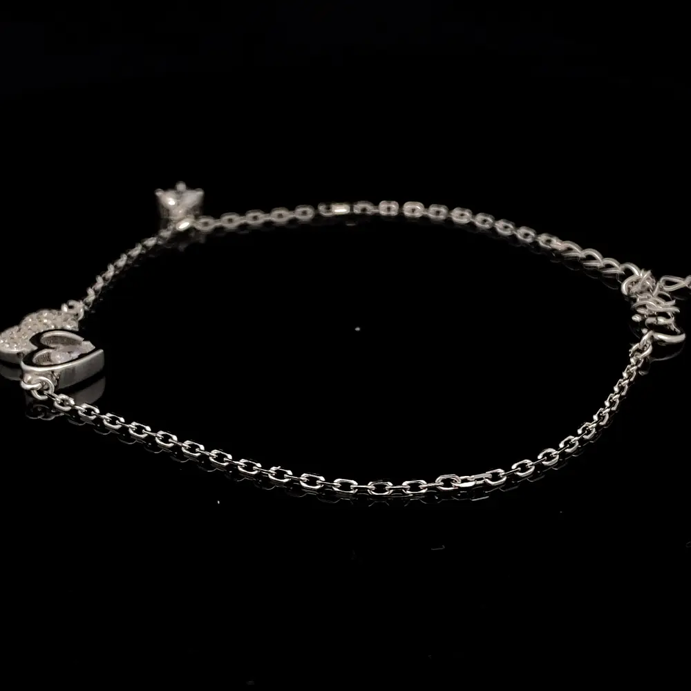 Pulsera de Plata RH Limada con Corazón Central Troquelado