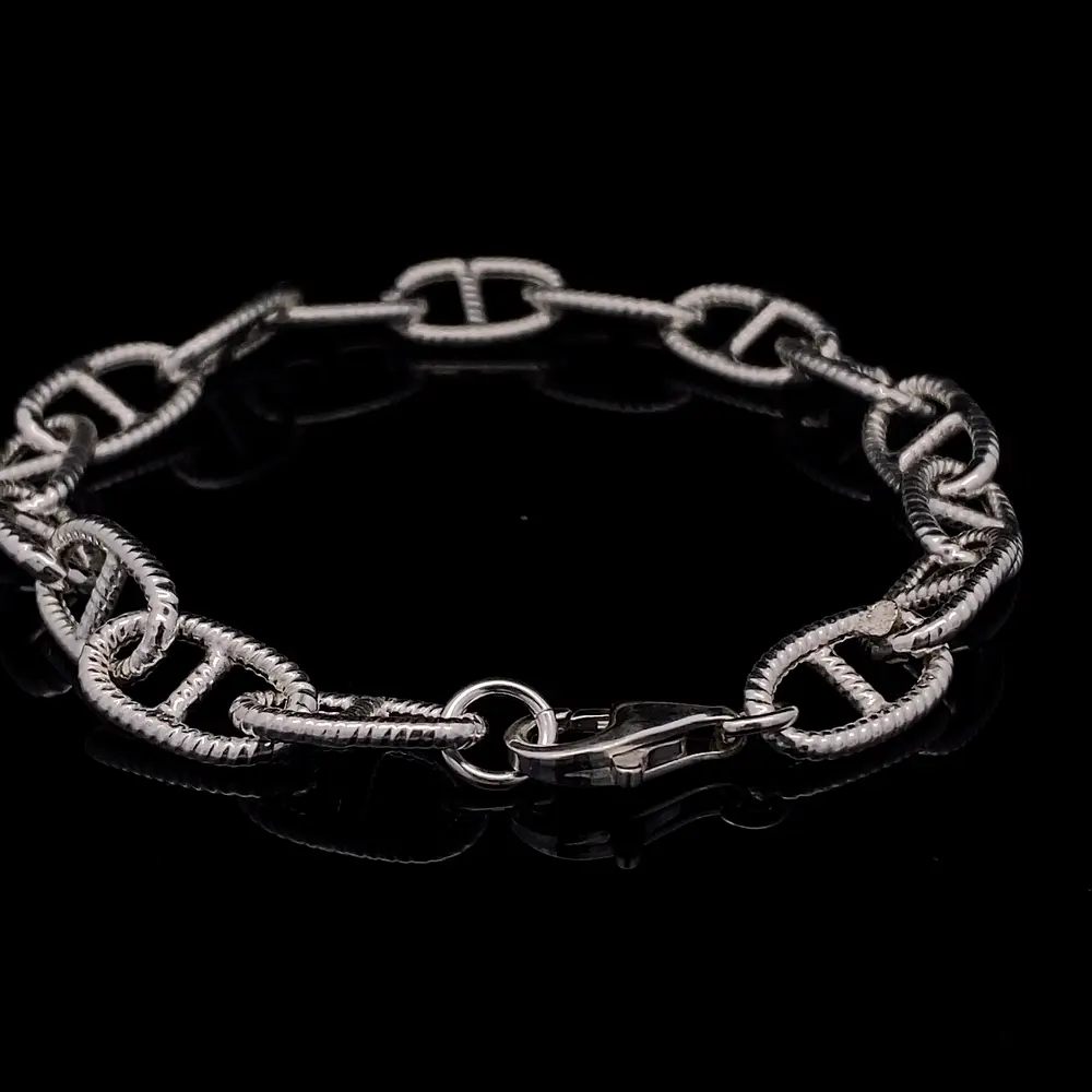 Pulsera de Plata Banana de Eslabones Grandes