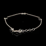 Pulsera de Plata Limada con Infinito Diamantado y Corazones Lisos