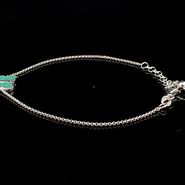 Pulsera de Plata Limada con Mariposa de Color