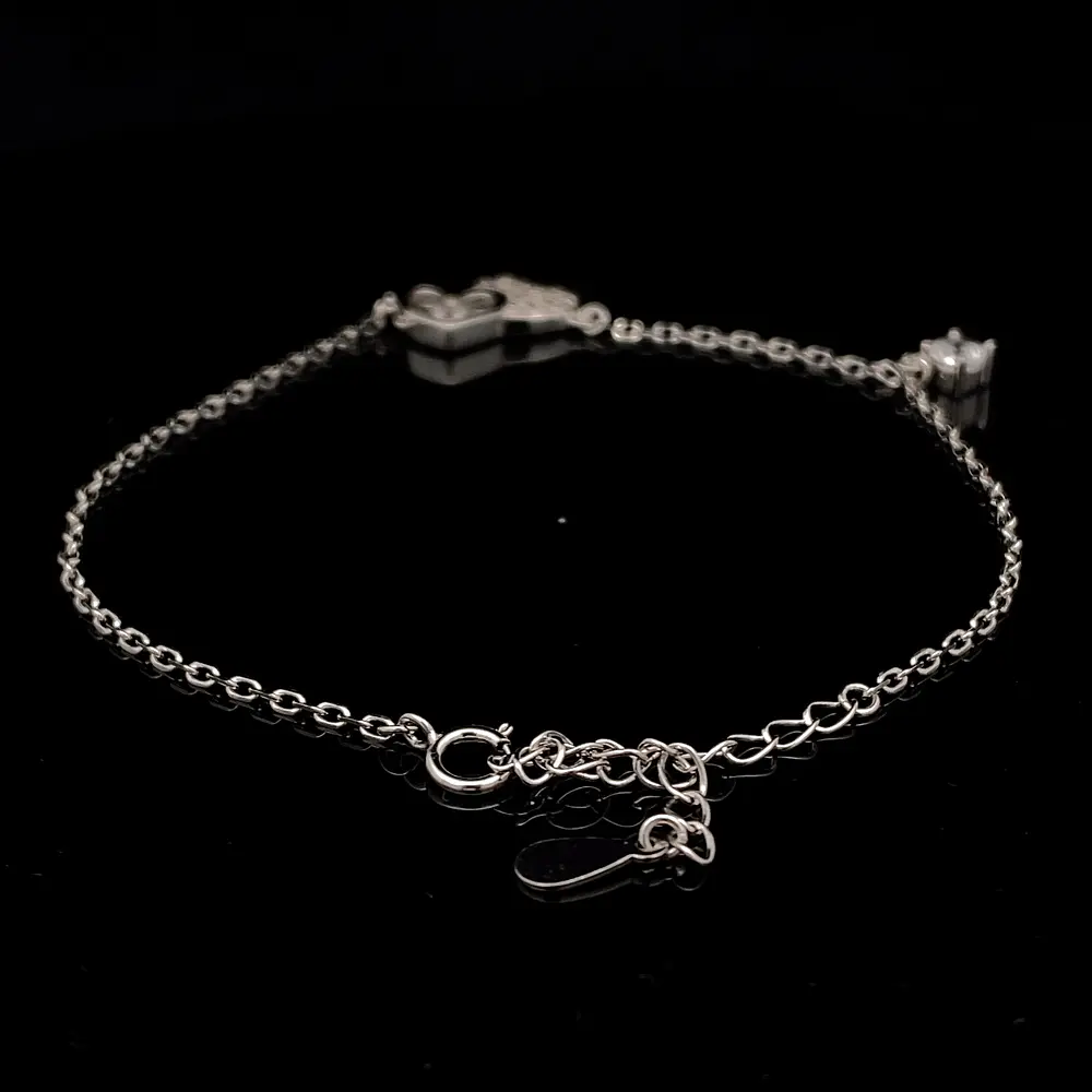 Pulsera de Plata RH Limada con Corazón Central Troquelado