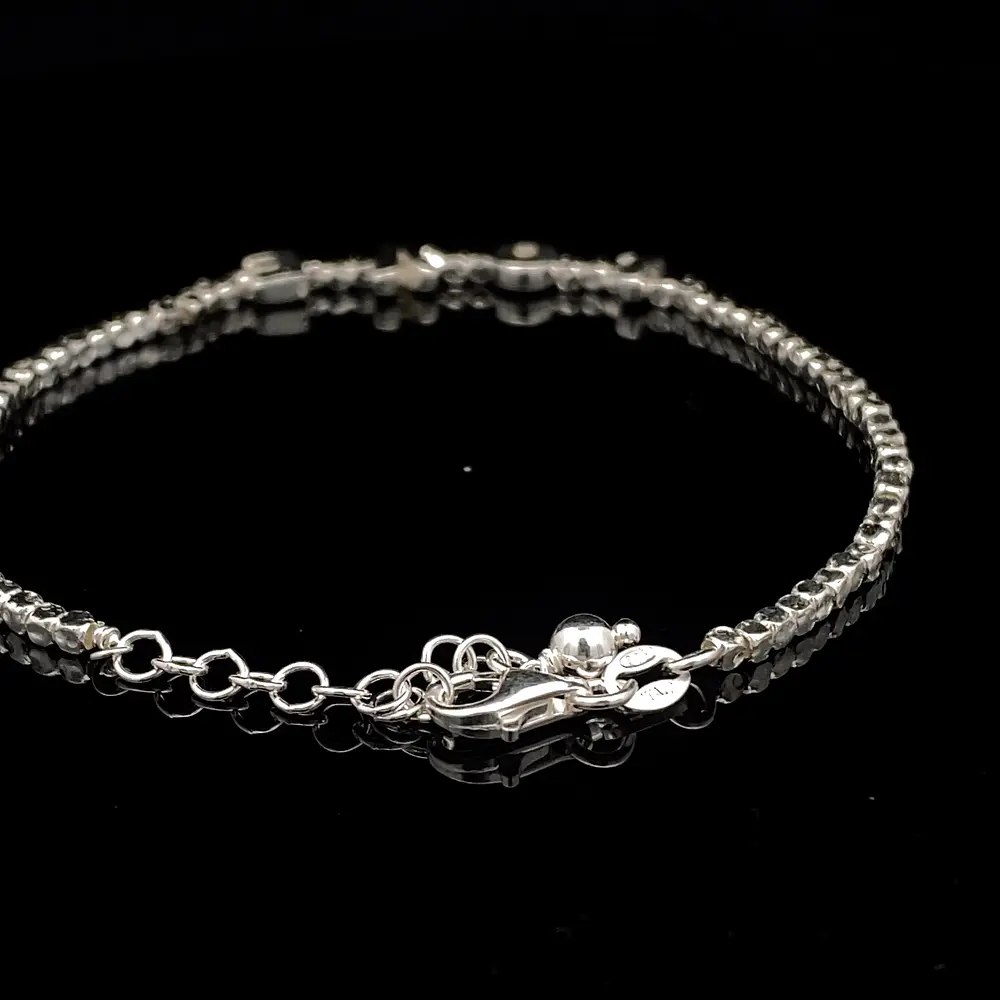 Pulsera de Plata de Cubos Continuos Intercalada con Letras LOVE