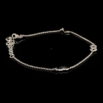 Pulsera de Plata Limada con Infinito Diamantado y Corazones Lisos