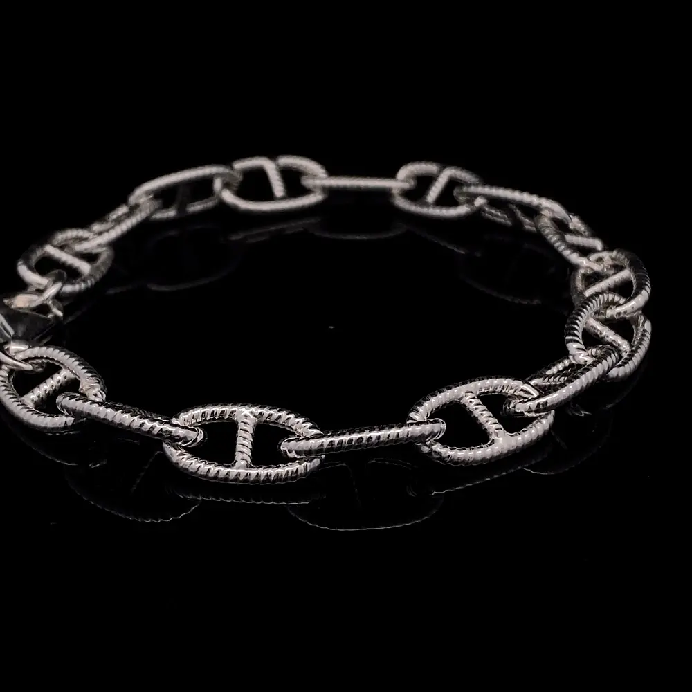 Pulsera de Plata Banana de Eslabones Grandes