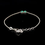 Pulsera de Plata Limada con Mariposa de Color