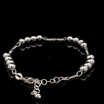 Pulsera de Plata Fígaro 3x1 con Cuatro Esferas Intercaladas