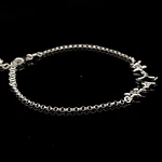 Pulsera de Plata Limada con Silueta de Estrella Central y Estrellas