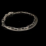 Pulsera de Plata Doble Tejido Limada Cinta Plana
