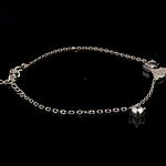 Pulsera de Plata RH Limada con Corazón Central Troquelado