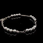 Pulsera de Plata Fígaro 3x1 con Cuatro Esferas Intercaladas