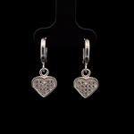 Aros de Plata con Corazón Colgante y Circones