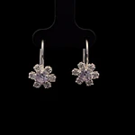 Aros de Plata Lady Di en Flor con Circón