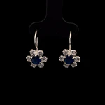 Aros de Plata Lady Di en Flor con Circón