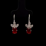 Aros de Plata con Circón Cuadrado de Color