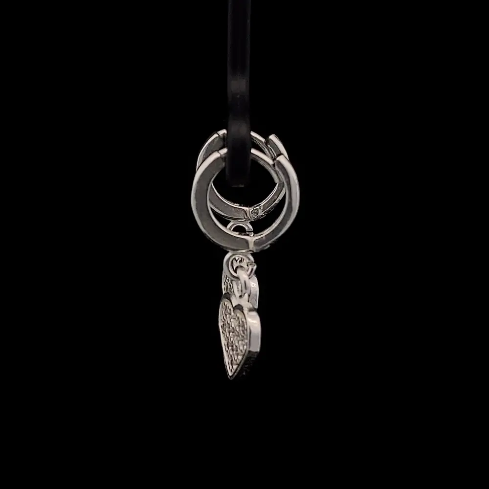 Aros de Plata con Corazón Colgante y Circones