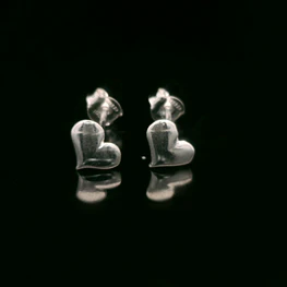Aros de Plata Corazón Liso