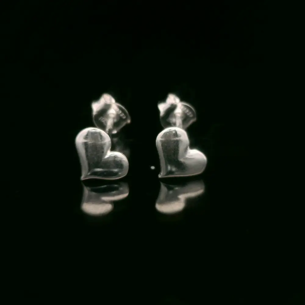 Aros de Plata Corazón Liso