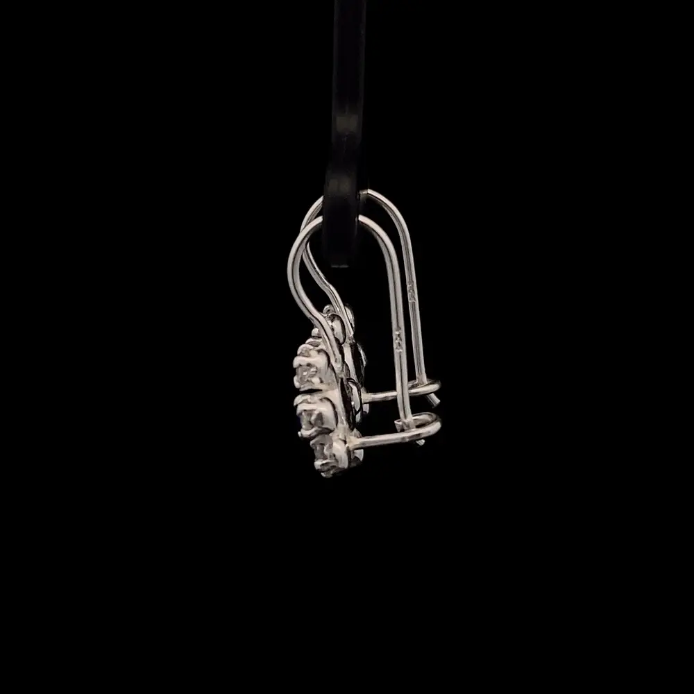 Aros de Plata Lady Di en Flor con Circón