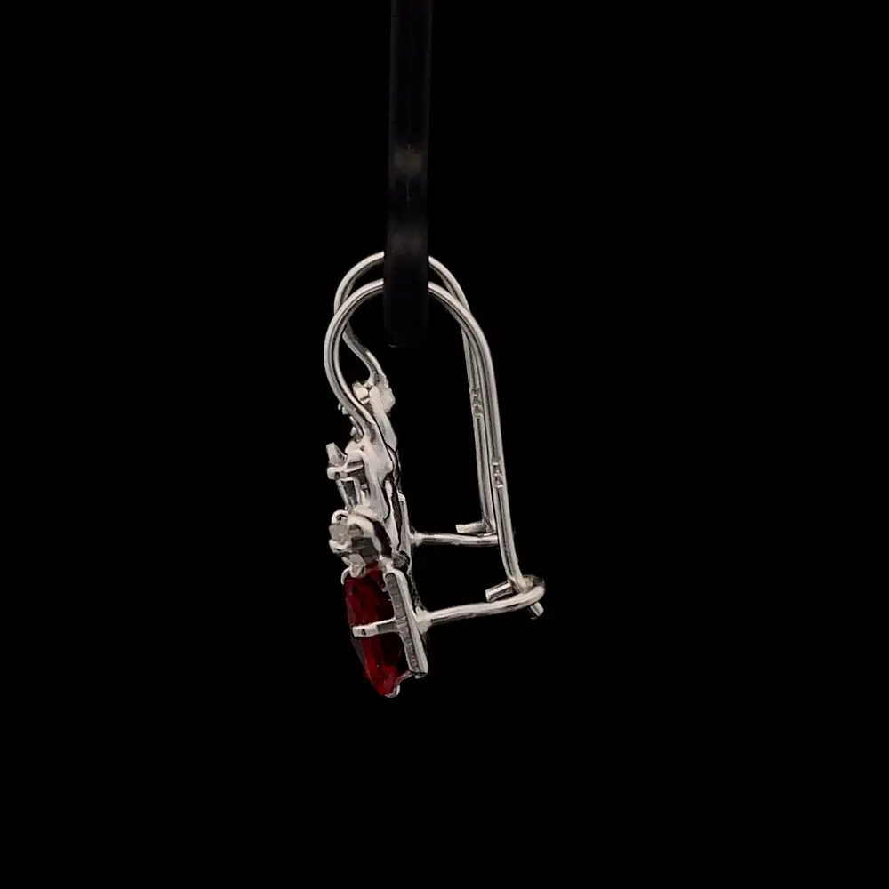 Aros de Plata con Circón Cuadrado de Color
