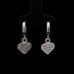 Aros de Plata con Corazón Colgante y Circones