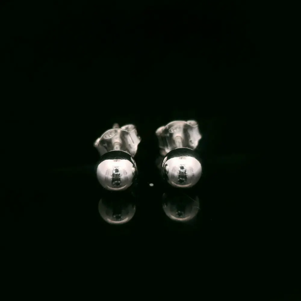 Aros de Plata Esfera Lisa 4 mm