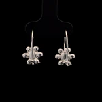 Aros de Plata Lady Di en Flor con Circón