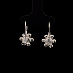 Aros de Plata Lady Di en Flor con Circón