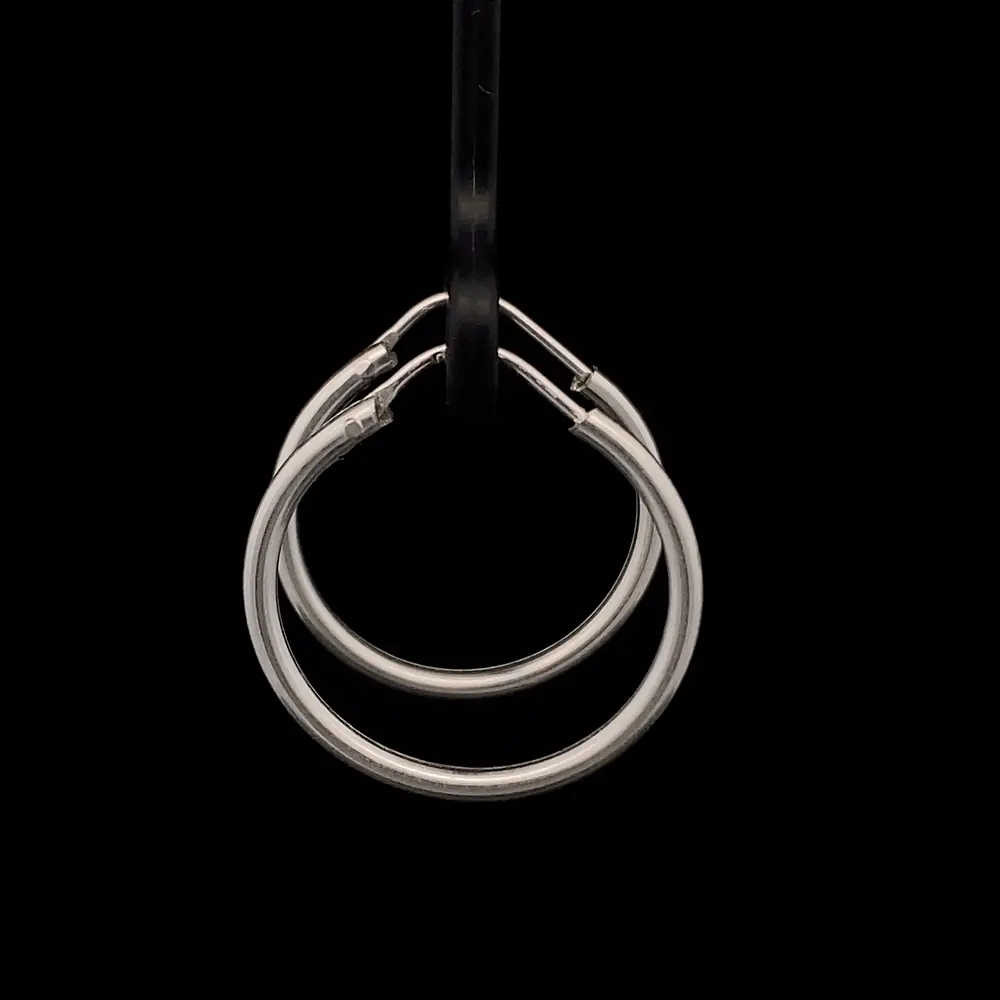 Aros de Plata Tubulares Facetados 20 mm