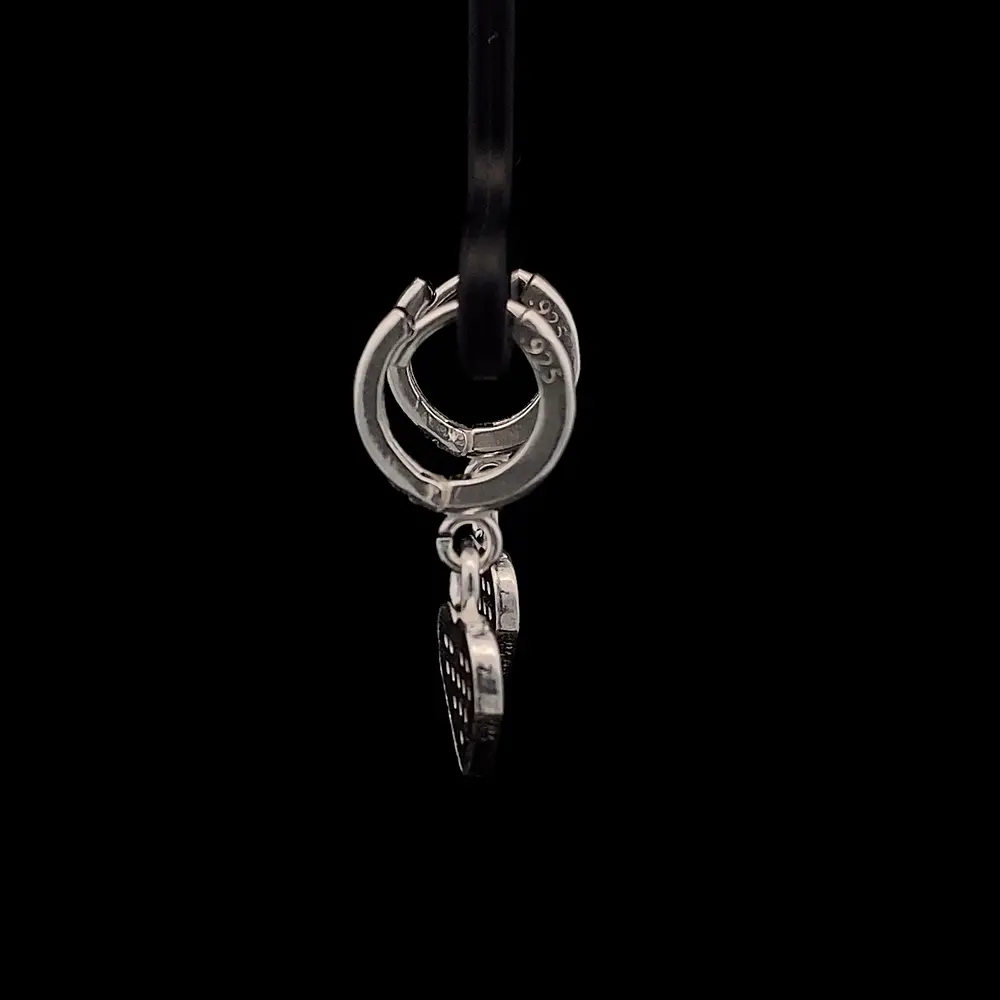 Aros de Plata con Corazón Colgante y Circones
