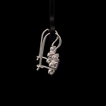 Aros de Plata Lady Di en Flor con Circón