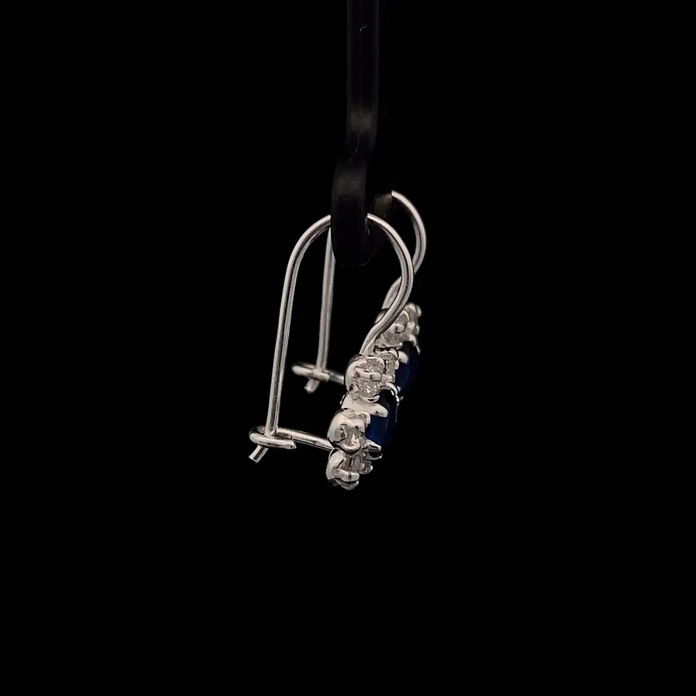 Aros de Plata Lady Di en Flor con Circón
