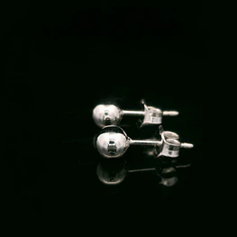 Aros de Plata Esfera Lisa 4 mm