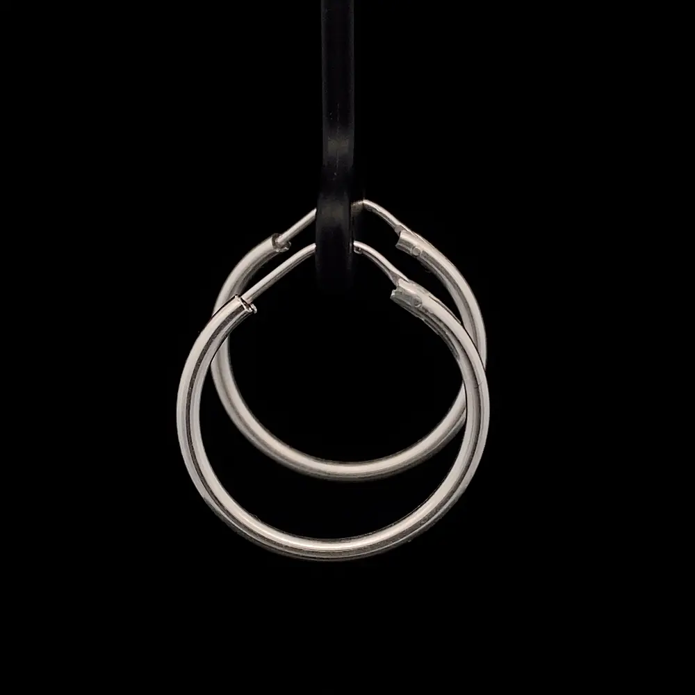Aros de Plata Tubulares Facetados 20 mm