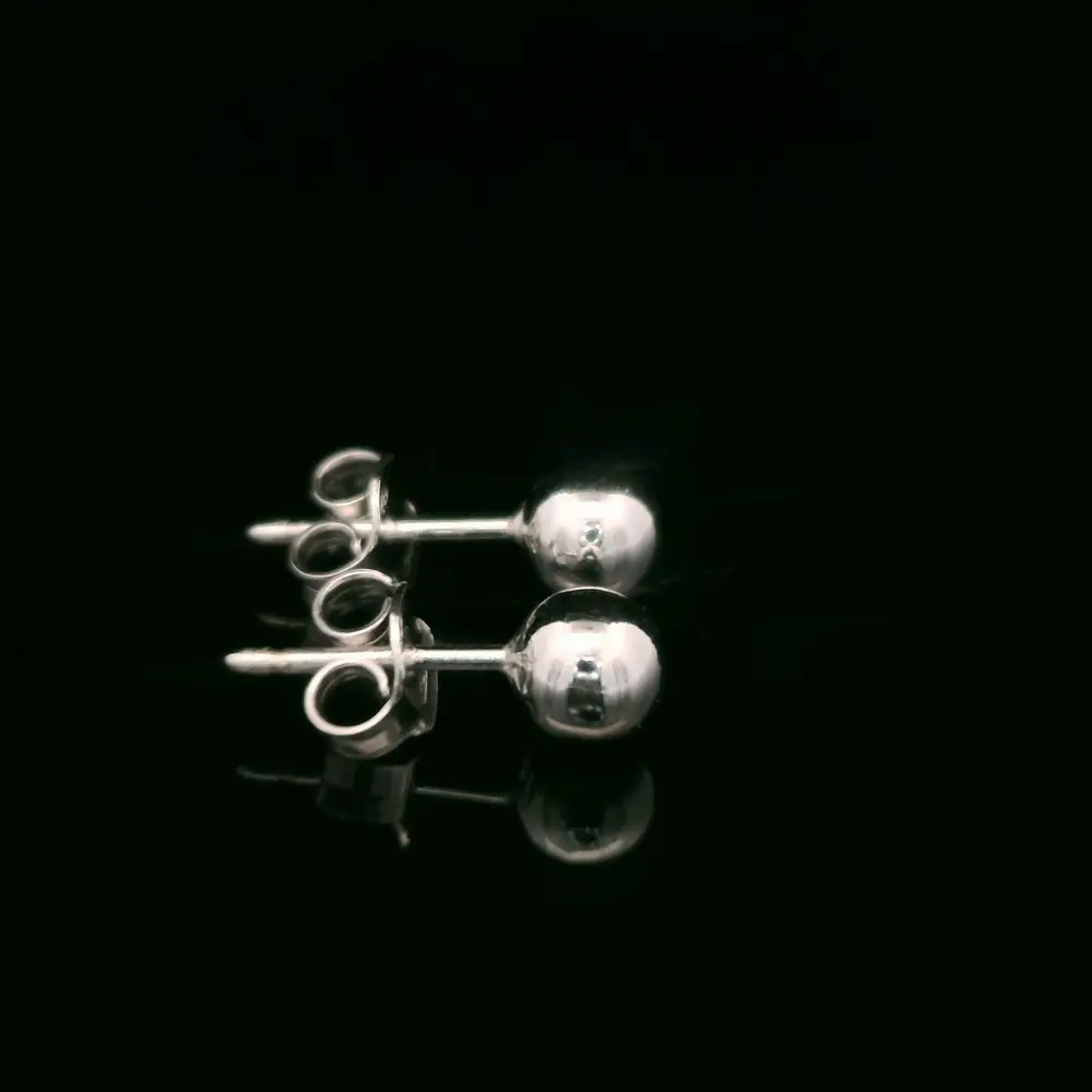 Aros de Plata Esfera Lisa 4 mm