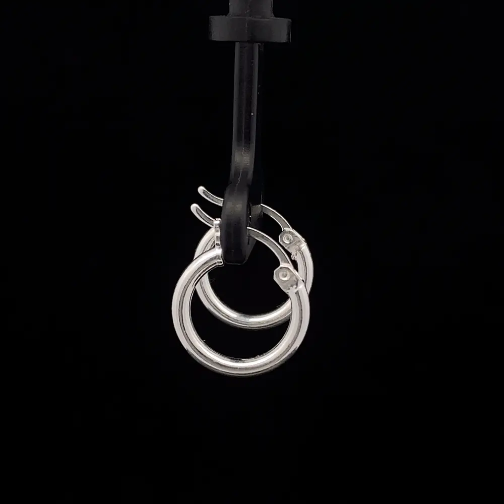 Aros de Plata Tubulares Lisos 10 mm