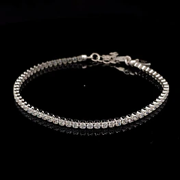 Pulsera de Plata Tenis Rodinada con Circones Incoloros