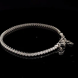 Pulsera de Plata Tenis Rodinada con Circones Incoloros