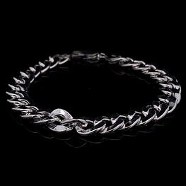 Pulsera de Plata Groumet con Cierre Mosquetón