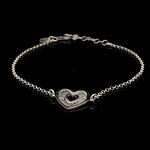 Pulsera de Plata Rolo con Corazón Central Troquelado